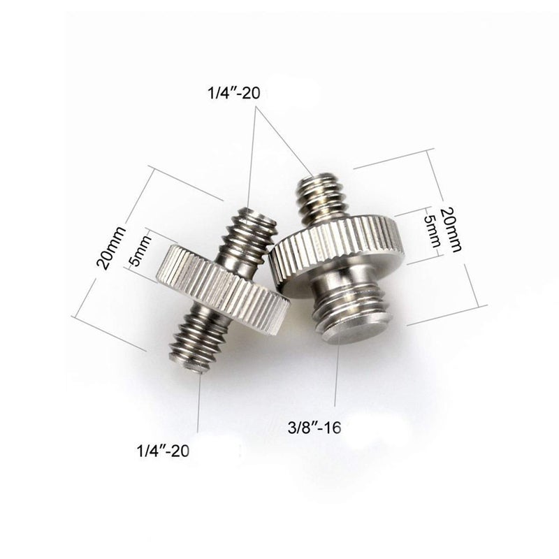 Maxmoral 3 Sets 1/4 Inch to 3/8 Inch Threaded Screw Mount Adapter Set for Camera Tripod Monopod DSLR Camera Flash Trigger - Female to Female Adapter, Male to Male Screw, Reducer Bushing Screw - Image 2
